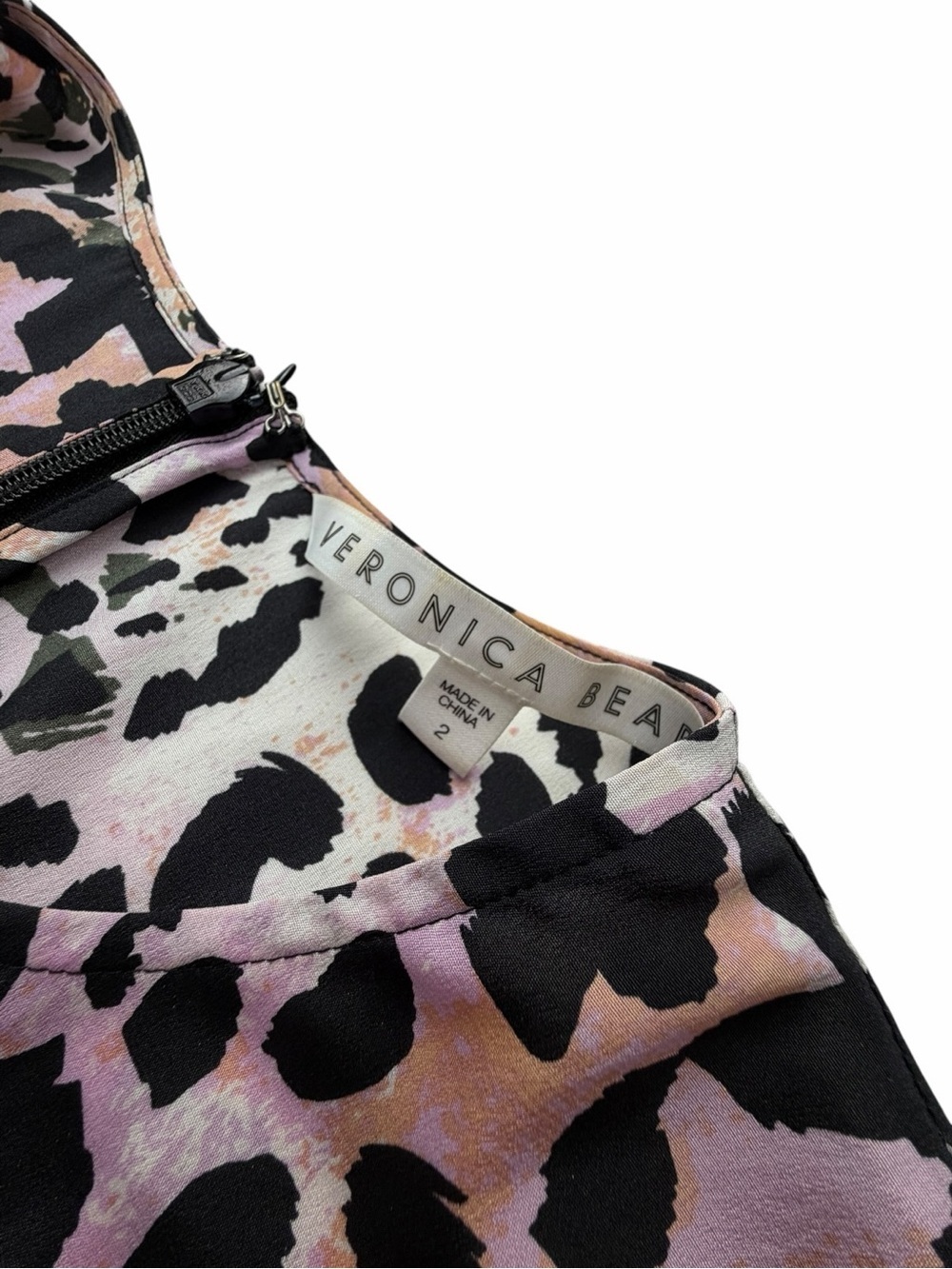 Veronica Beard Women’s Silk Tamar Watercolor Leopard Lilac Dress Size 2/XS - Picture 5 of 12
